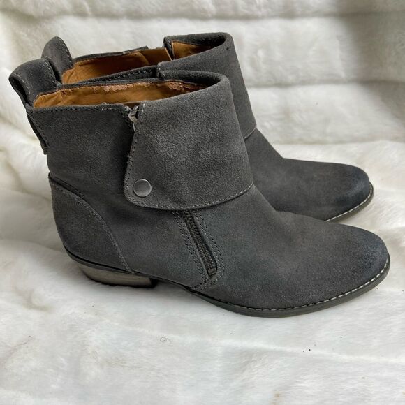 Nine West vintage Vableaker leather suede gray ankle boots with side zipper SZ8M - Picture 1 of 12